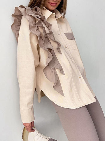 Airchics Chemise De Niche Design Haut Asymétrique Contrasté